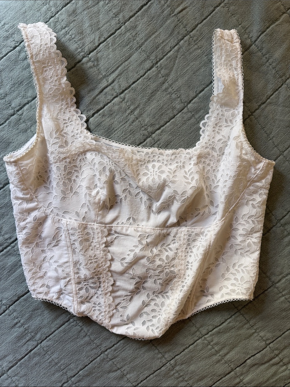 Victoria's Secret PINK White Lace Bustier Top